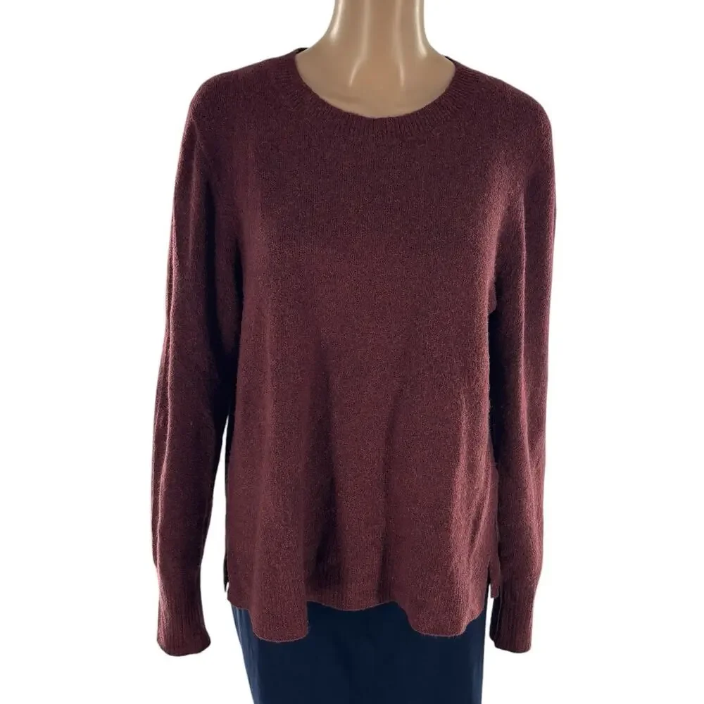J. Crew Burgundy Extra Soft Yarn Crewneck Pullover Sweater